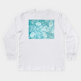 Disposable protective face mask under the microscope Kids Long Sleeve T-Shirt